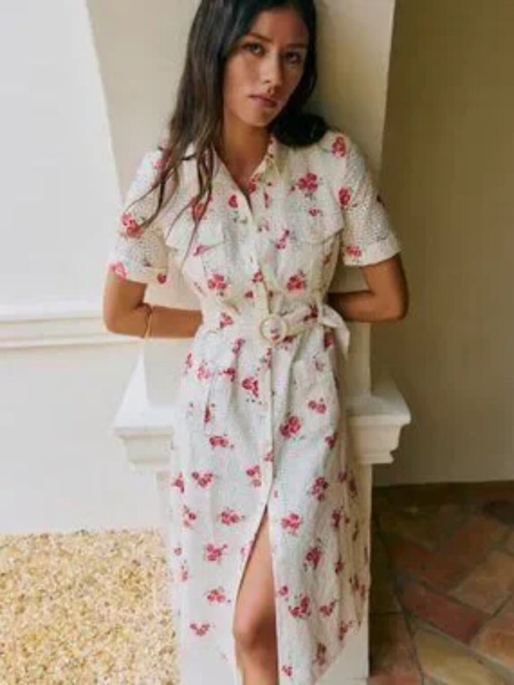 SEZANE Raquel Dress in Rosa Corail print, size FR40/US8, NWT - Picture 2 of 6